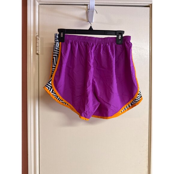 Nike Dri-Fit Running Shorts Purple W/ Orange Trim & Chevron Side Panels M - Picture 4 of 8